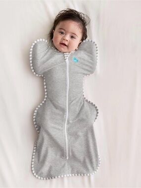 Love To dream Zipped Swaddle Sleep Sack - Grey, Size S & M